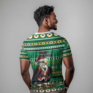 Nigeria Christmas T shirt Eagle Santa - African Pattern