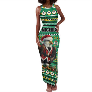 Nigeria Christmas Tank Maxi Dress Eagle Santa - African Pattern