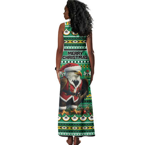 Nigeria Christmas Tank Maxi Dress Eagle Santa - African Pattern