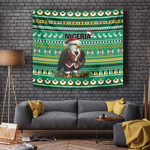 Nigeria Christmas Tapestry Eagle Santa - African Pattern