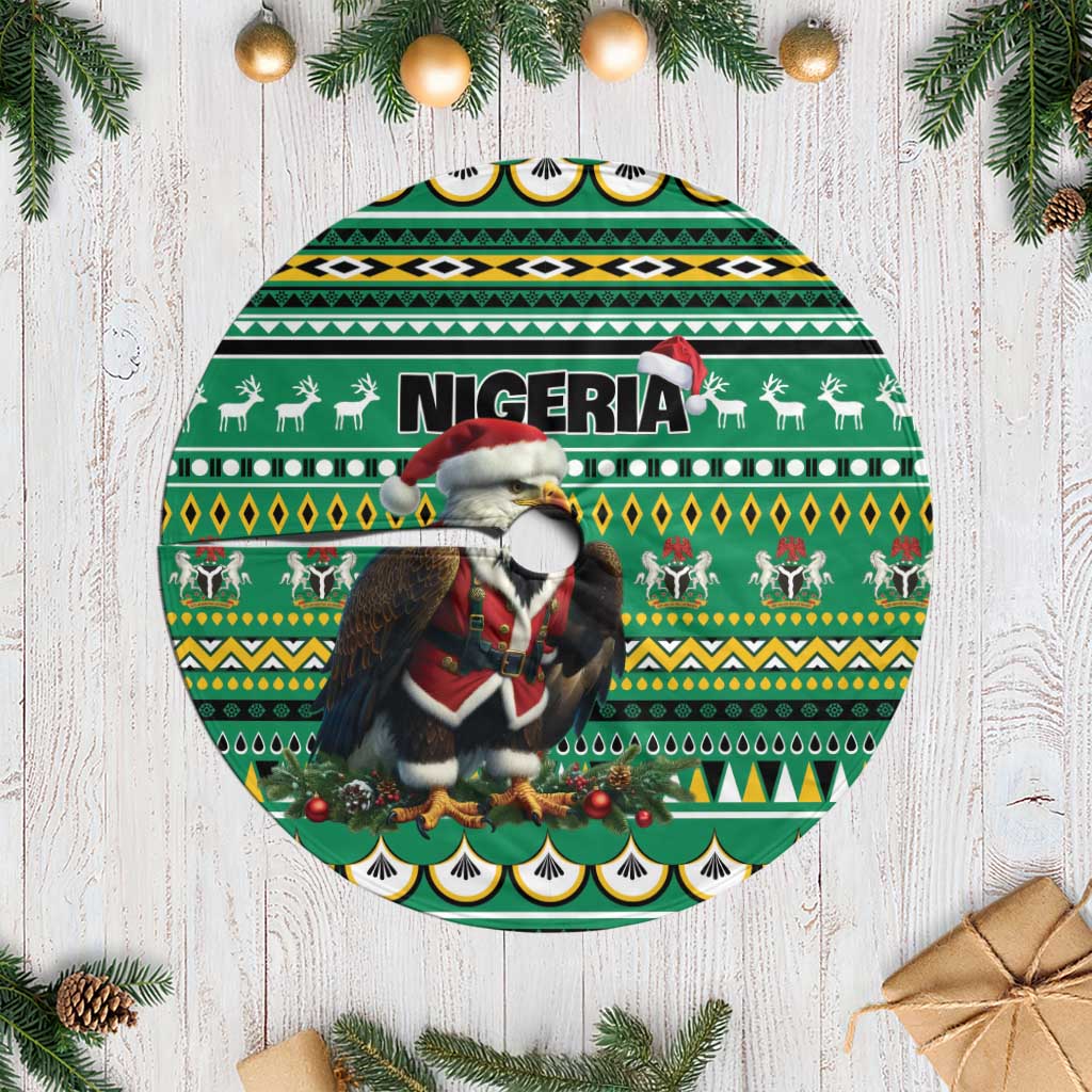 Nigeria Christmas Tree Skirt Eagle Santa African Pattern