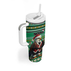 Nigeria Christmas Tumbler With Handle Eagle Santa - African Pattern