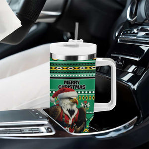 Nigeria Christmas Tumbler With Handle Eagle Santa - African Pattern