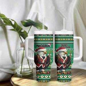 Nigeria Christmas Tumbler With Handle Eagle Santa - African Pattern