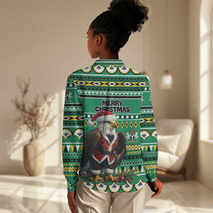 Nigeria Christmas Women Casual Shirt Eagle Santa - African Pattern