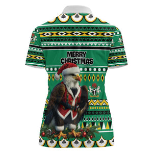 Nigeria Christmas Women Polo Shirt Eagle Santa - African Pattern