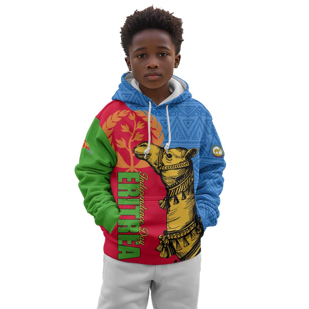 Eritrea Independence Day 2024 Kid Hoodie Eritrean Camel African Pattern