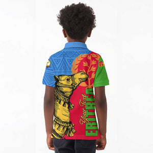 Eritrea Independence Day 2024 Kid Polo Shirt Eritrean Camel African Pattern