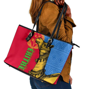 Eritrea Independence Day 2024 Leather Tote Bag Eritrean Camel African Pattern