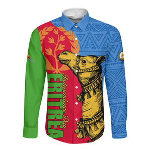 Eritrea Independence Day 2024 Long Sleeve Button Shirt Eritrean Camel African Pattern