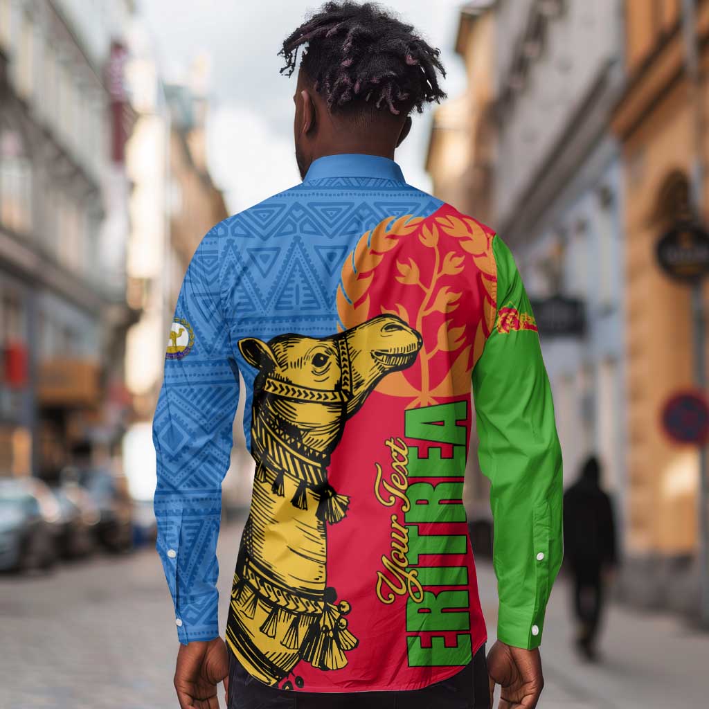 Eritrea Independence Day 2024 Long Sleeve Button Shirt Eritrean Camel African Pattern