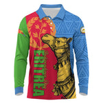 Eritrea Independence Day 2024 Long Sleeve Polo Shirt Eritrean Camel African Pattern