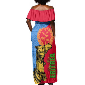 Eritrea Independence Day 2024 Off Shoulder Maxi Dress Eritrean Camel African Pattern