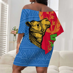 Eritrea Independence Day 2024 Off Shoulder Short Dress Eritrean Camel African Pattern LT01