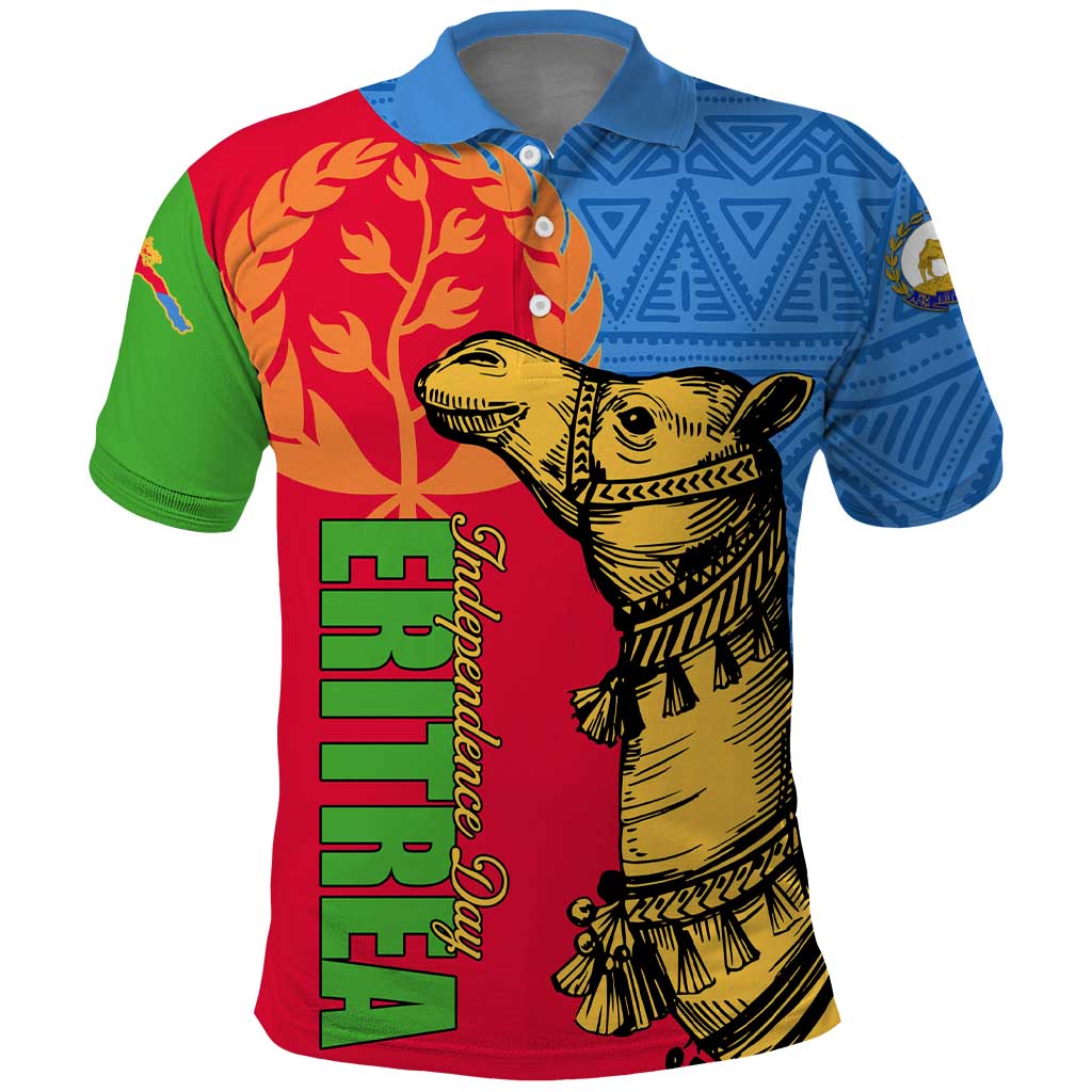 Eritrea Independence Day 2024 Polo Shirt Eritrean Camel African Pattern