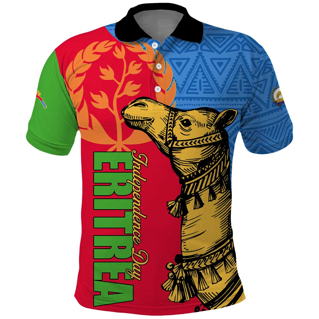 Eritrea Independence Day 2024 Polo Shirt Eritrean Camel African Pattern