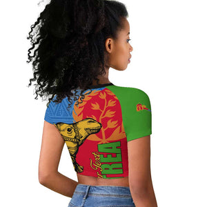 Eritrea Independence Day 2024 Raglan Cropped T shirt Eritrean Camel African Pattern