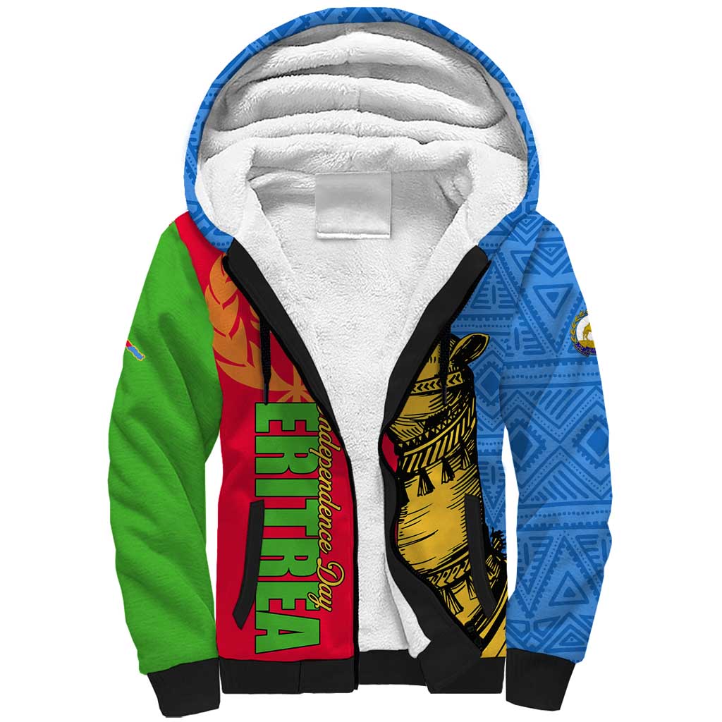 Eritrea Independence Day 2024 Sherpa Hoodie Eritrean Camel African Pattern