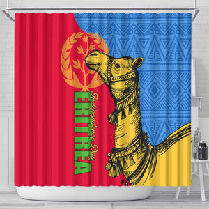 Eritrea Independence Day 2024 Shower Curtain Eritrean Camel African Pattern