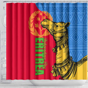 Eritrea Independence Day 2024 Shower Curtain Eritrean Camel African Pattern