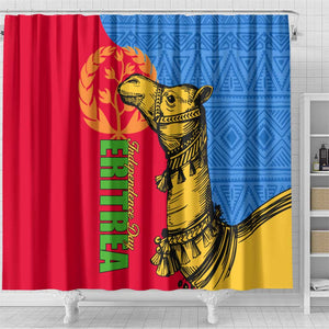 Eritrea Independence Day 2024 Shower Curtain Eritrean Camel African Pattern