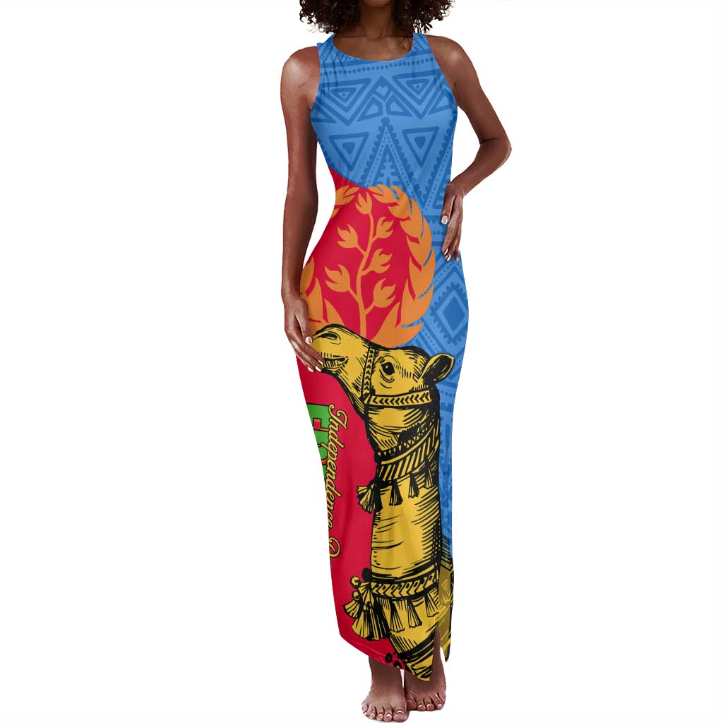 Eritrea Independence Day 2024 Tank Maxi Dress Eritrean Camel African Pattern