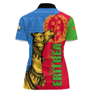 Eritrea Independence Day 2024 Women Polo Shirt Eritrean Camel African Pattern