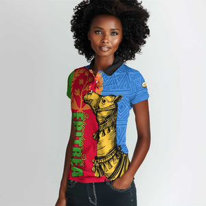 Eritrea Independence Day 2024 Women Polo Shirt Eritrean Camel African Pattern