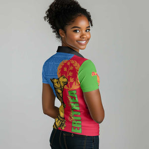 Eritrea Independence Day 2024 Women Polo Shirt Eritrean Camel African Pattern