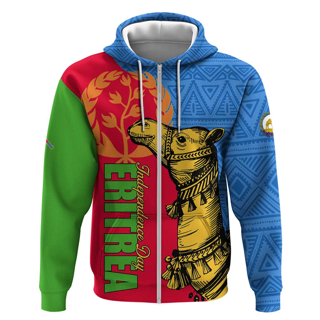 Eritrea Independence Day 2024 Zip Hoodie Eritrean Camel African Pattern