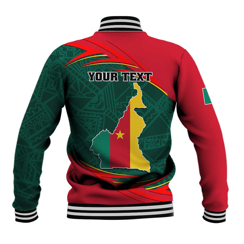 Personalized Cameroon Baseball Jacket with Cameroun Coat of Arms and African Pattern LT01