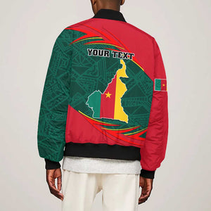 Personalized Cameroon Bomber Jacket with Cameroun Coat of Arms and African Pattern