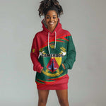 Personalized Cameroon Hoodie Dress with Cameroun Coat of Arms and African Pattern
