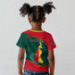Personalized Cameroon Kid T shirt with Cameroun Coat of Arms and African Pattern