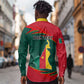 Personalized Cameroon Long Sleeve Button Shirt with Cameroun Coat of Arms and African Pattern