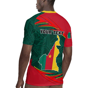 Personalized Cameroon Rugby Jersey with Cameroun Coat of Arms and African Pattern