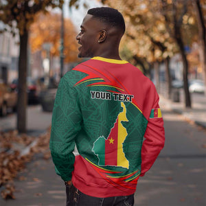 Personalized Cameroon Sweatshirt with Cameroun Coat of Arms and African Pattern