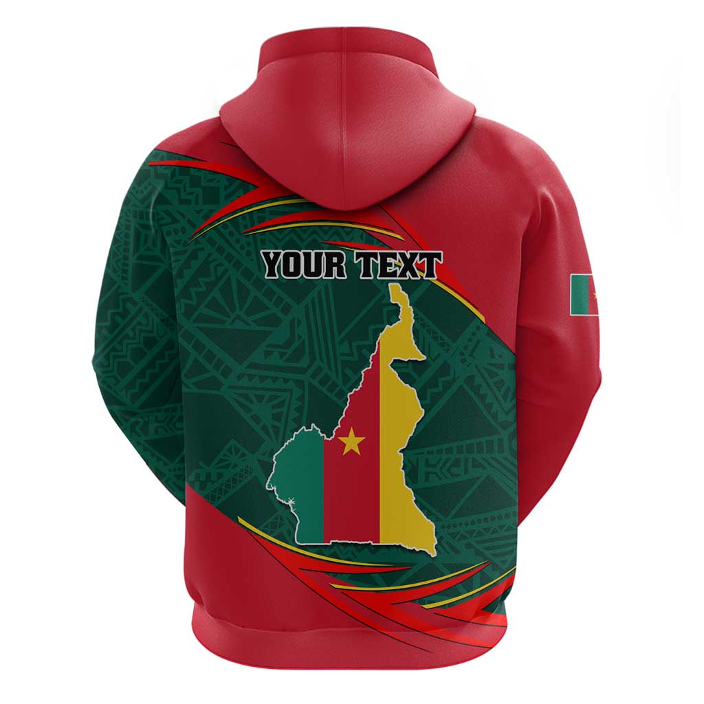 Personalized Cameroon Zip Hoodie with Cameroun Coat of Arms and African Pattern