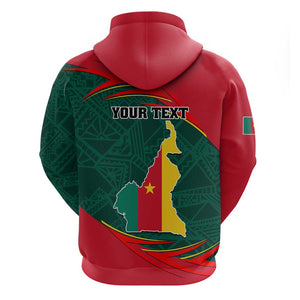 Personalized Cameroon Zip Hoodie with Cameroun Coat of Arms and African Pattern