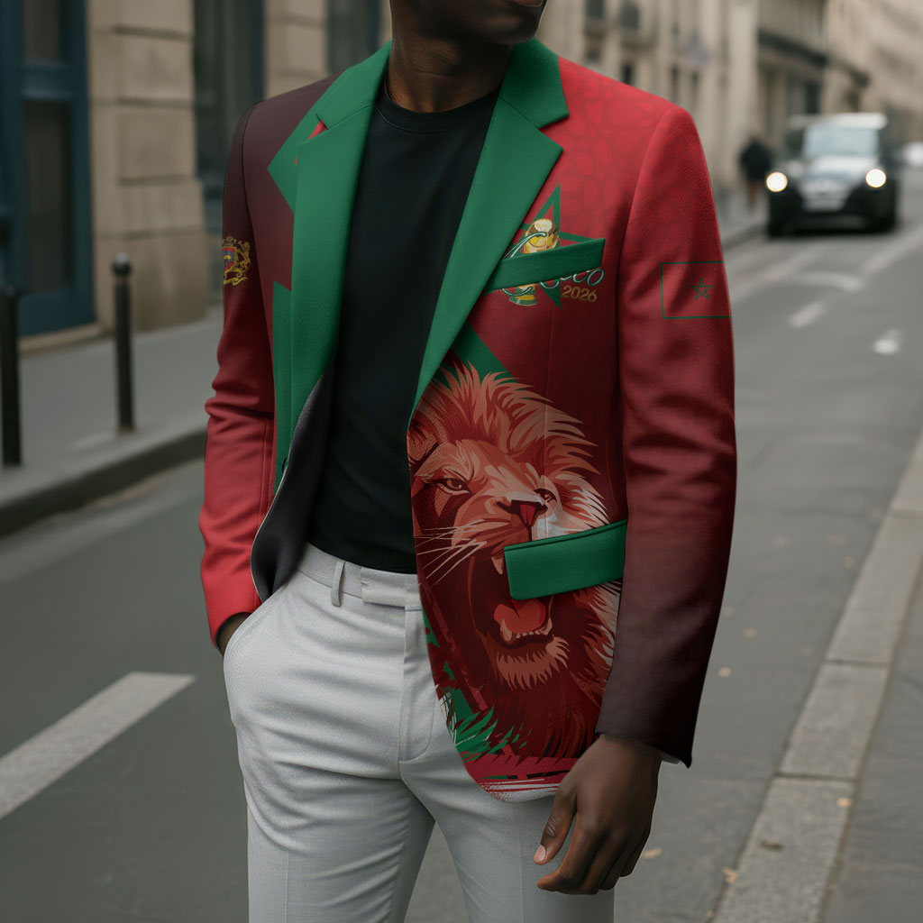 Custom Morocco 2026 World Football Blazer Together for One Goal Champions