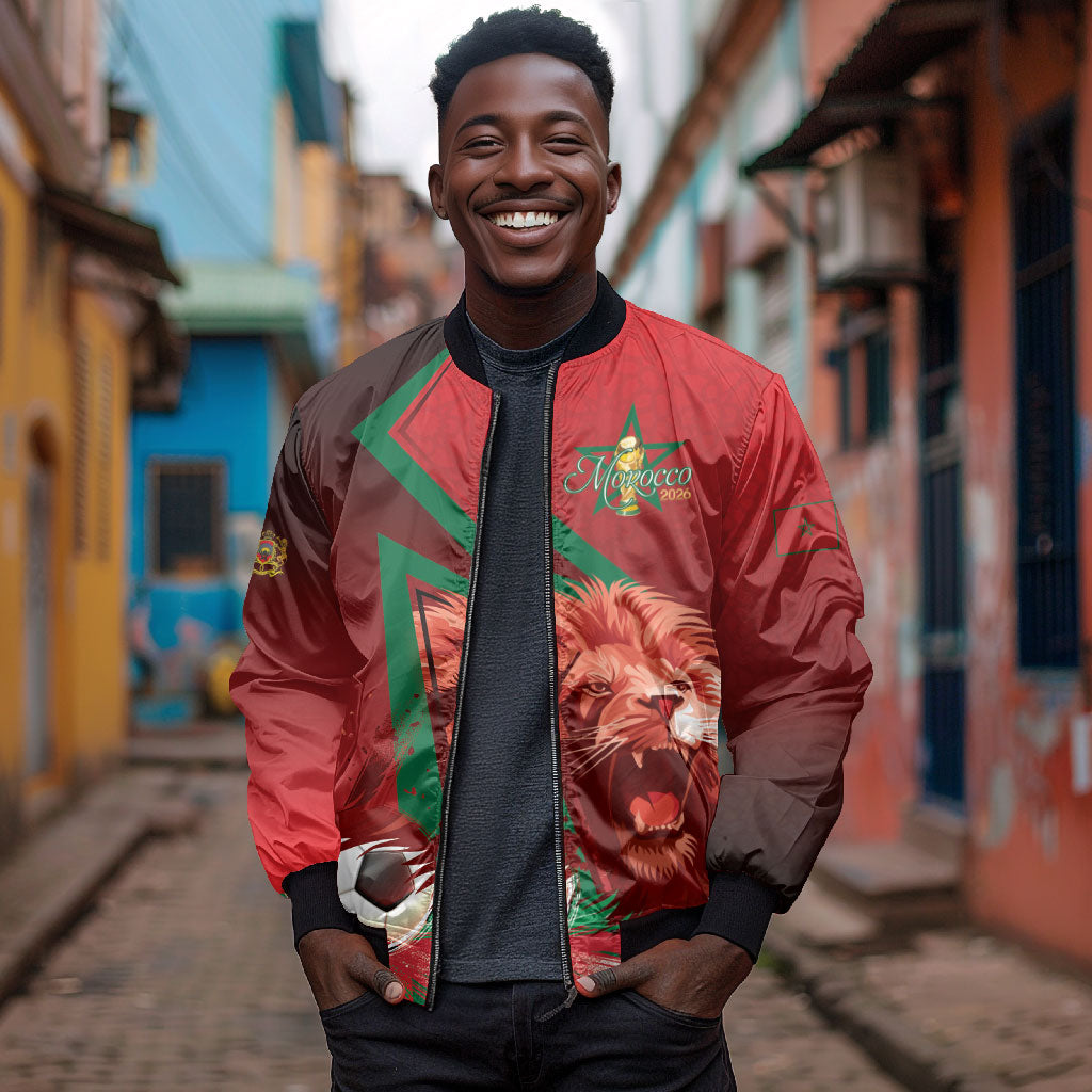 Custom Morocco 2026 World Football Bomber Jacket Together for One Goal Champions