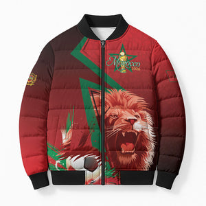 Custom Morocco 2026 World Football Bomber Puffer Jacket Together for One Goal Champions