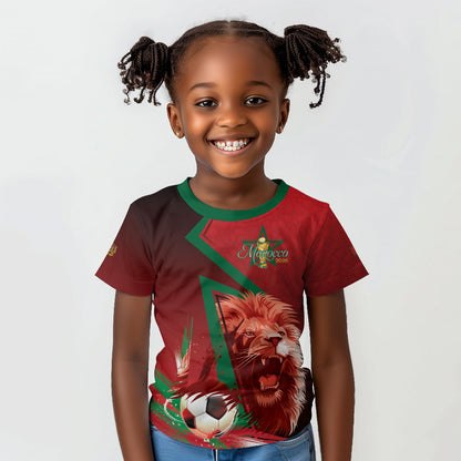 Custom Morocco 2026 World Football Kid T shirt Together for One Goal Champions