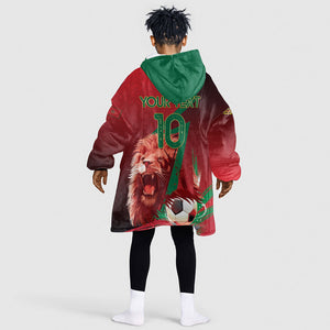 Custom Morocco 2026 World Football Kid Wearable Blanket Hoodie Together for One Goal Champions