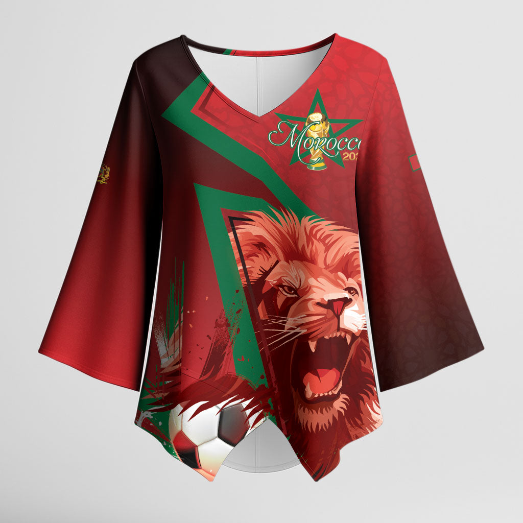 Custom Morocco 2026 World Football Kimono Sleeve Blouse Together for One Goal Champions