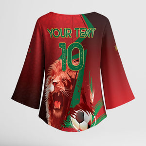 Custom Morocco 2026 World Football Kimono Sleeve Blouse Together for One Goal Champions