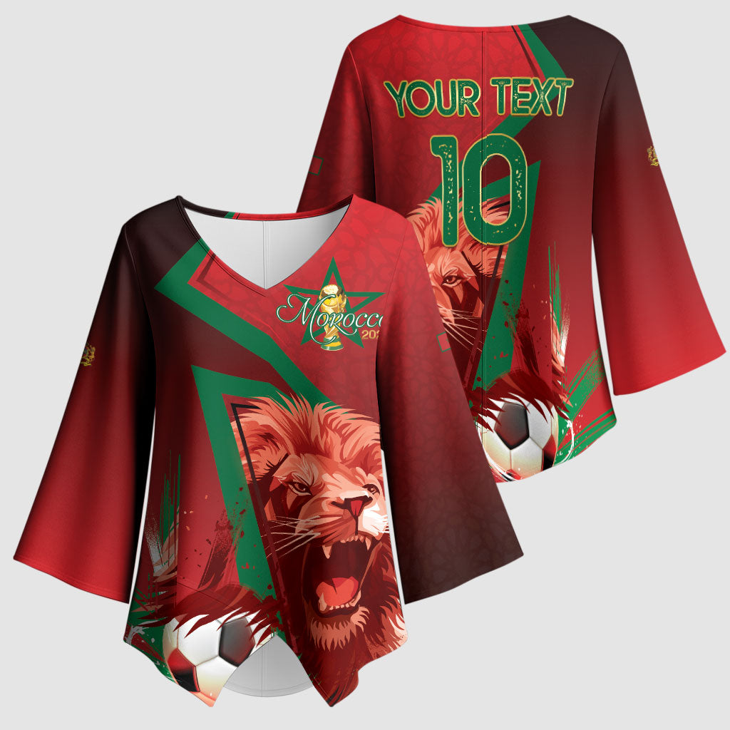 Custom Morocco 2026 World Football Kimono Sleeve Blouse Together for One Goal Champions