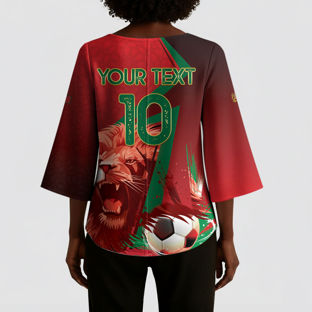 Custom Morocco 2026 World Football Kimono Sleeve Blouse Together for One Goal Champions