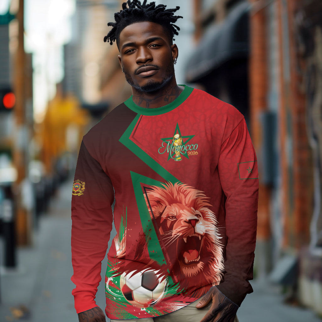 Custom Morocco 2026 World Football Long Sleeve Shirt Together for One Goal Champions