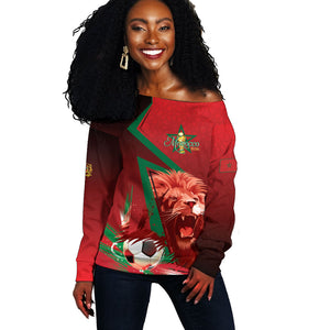 Custom Morocco 2026 World Football Off Shoulder Sweater Together for One Goal Champions
